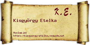 Kisgyörgy Etelka névjegykártya