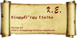 Kisgyörgy Etelka névjegykártya