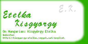etelka kisgyorgy business card